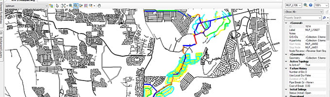 Screenshot of pump operations optimization from OpenFlows WaterGEMS